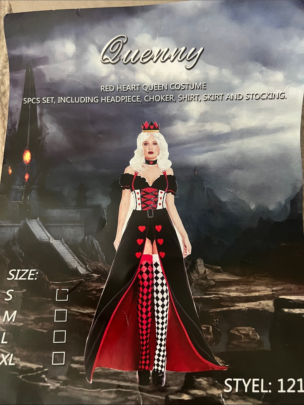 Red Heart Queen Kids Costume - Red & Black